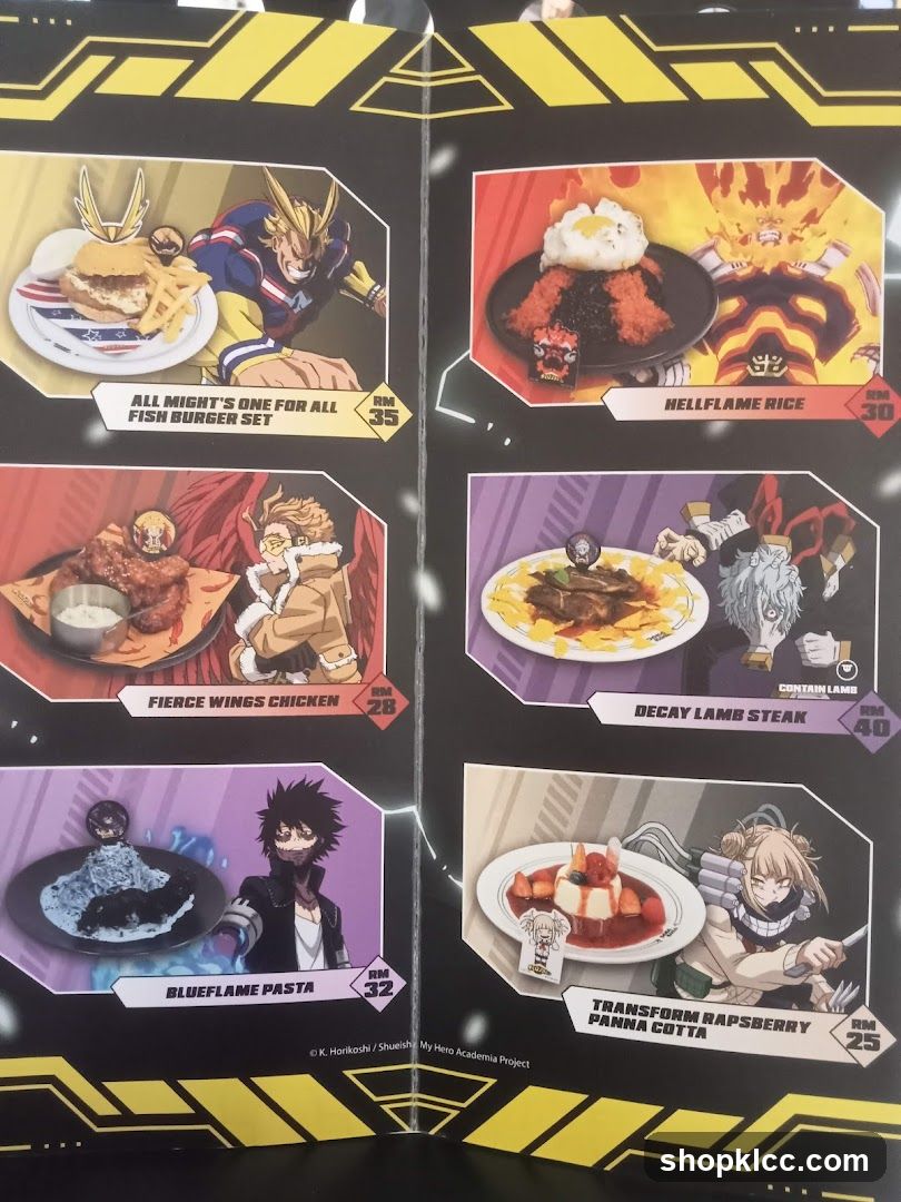 My Hero Academia Food Menu