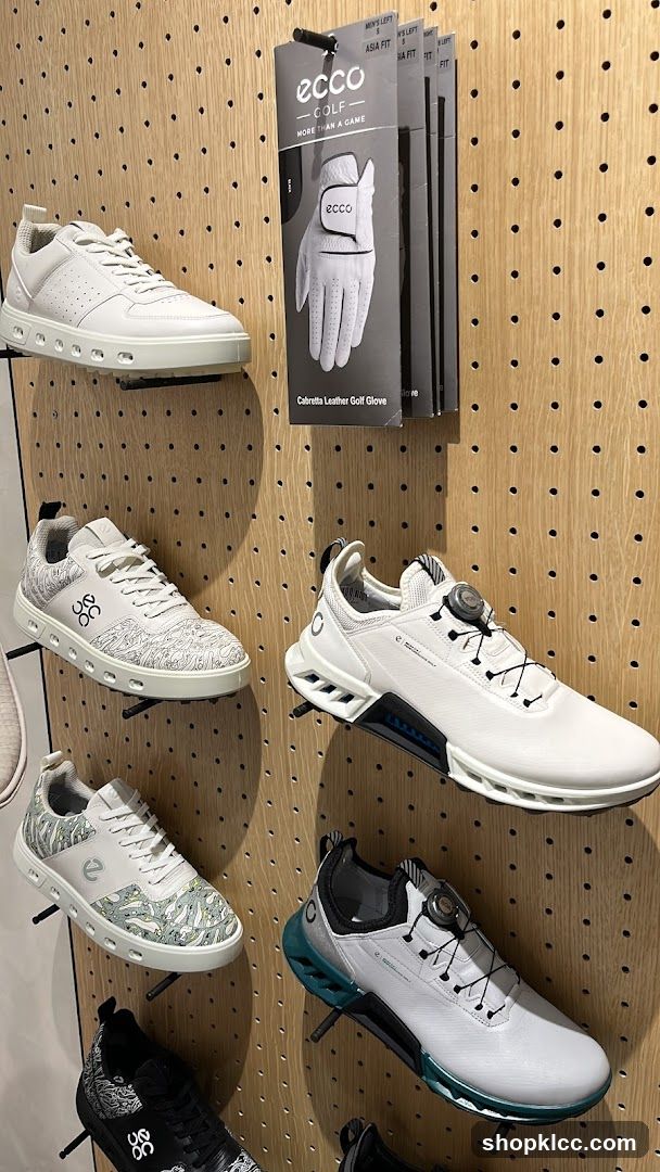 Ecco Golf Shoes and Glove Display