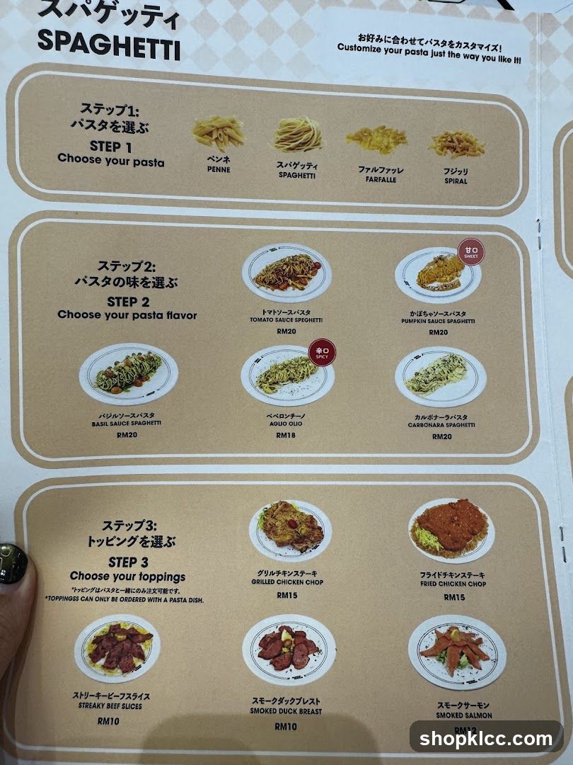 Spaghetti Menu