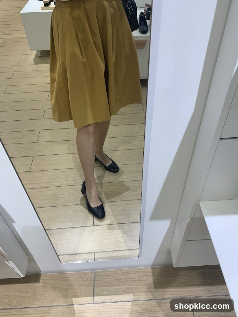 Woman trying on shoes
