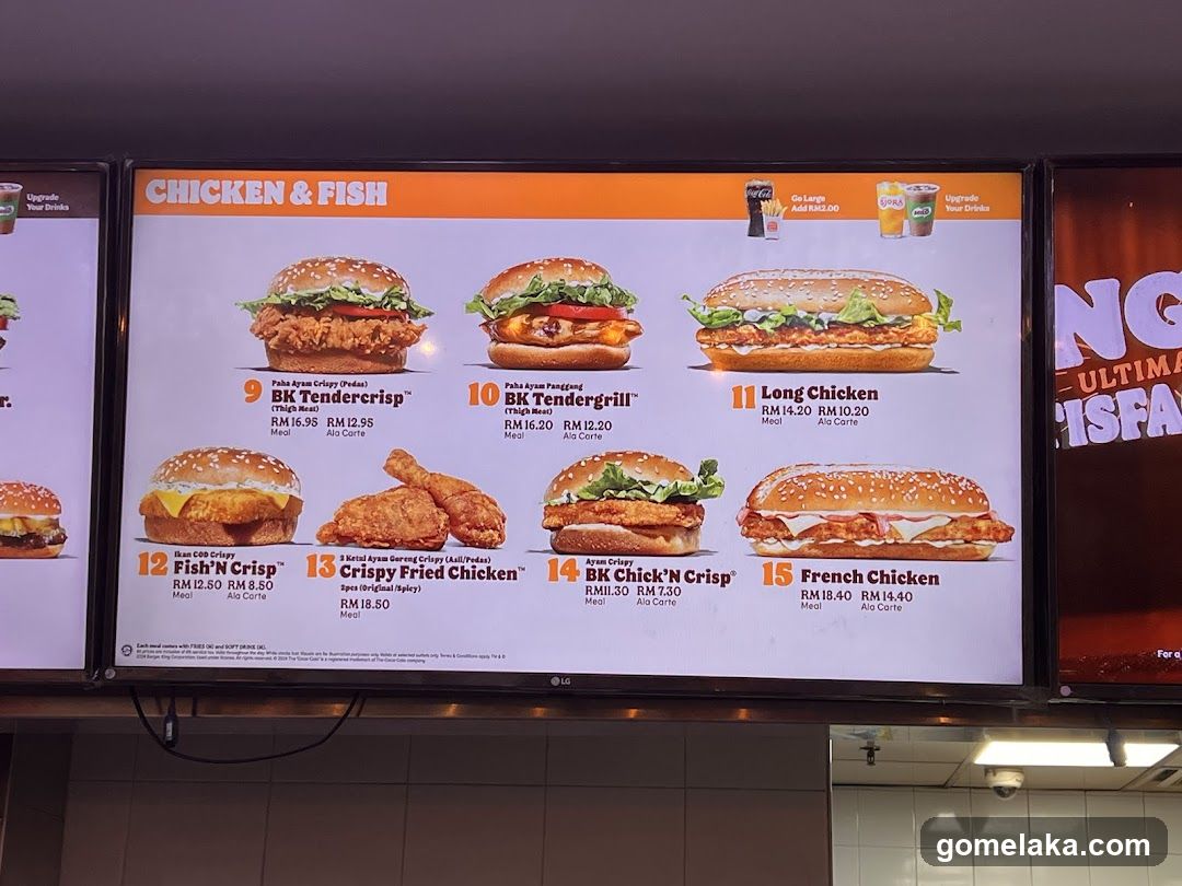 Chicken & Fish Menu Board