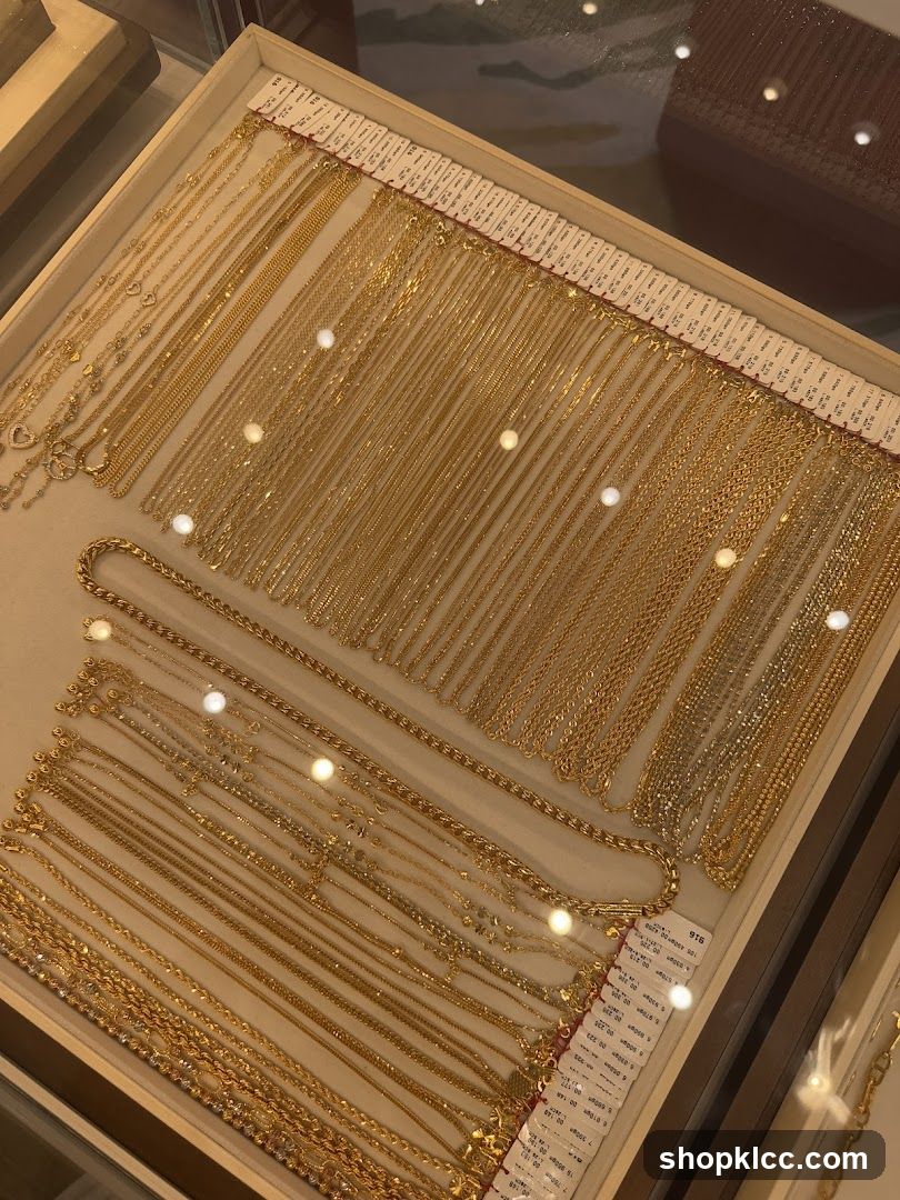 Gold Necklaces Display