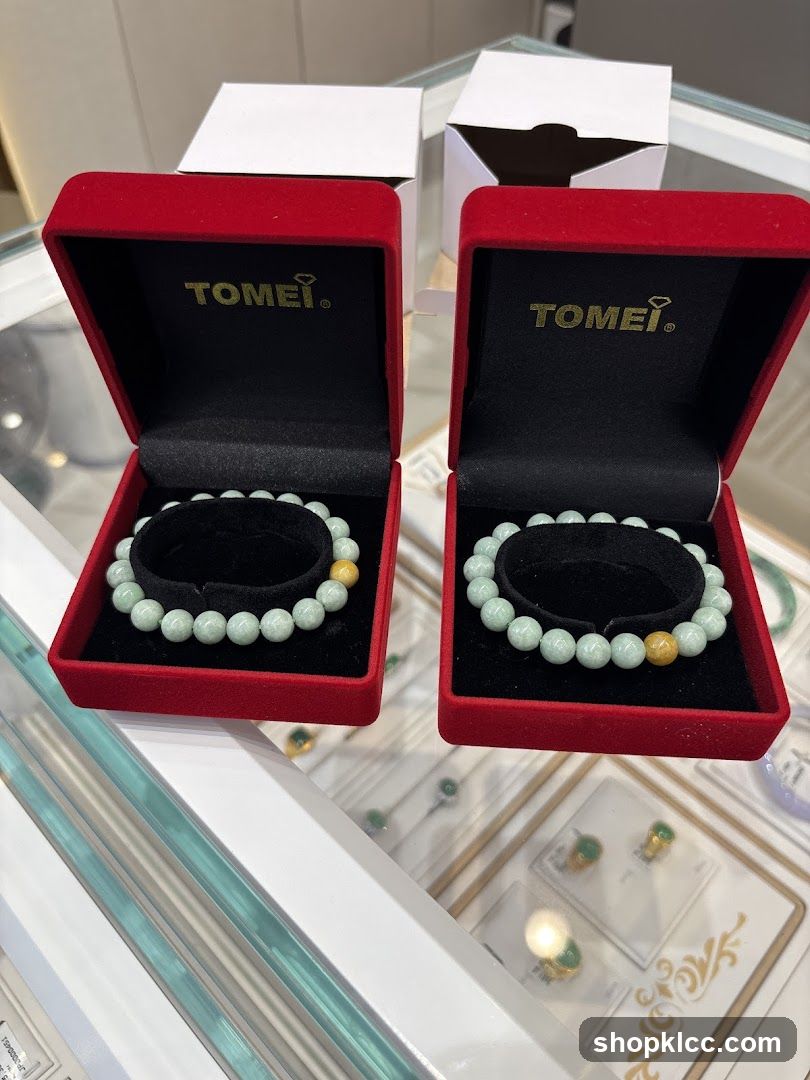 Jade Bracelets in Display Cases