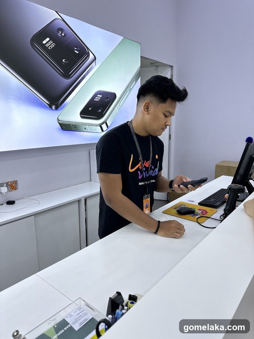 Store Interior with Staff and Promotional Display