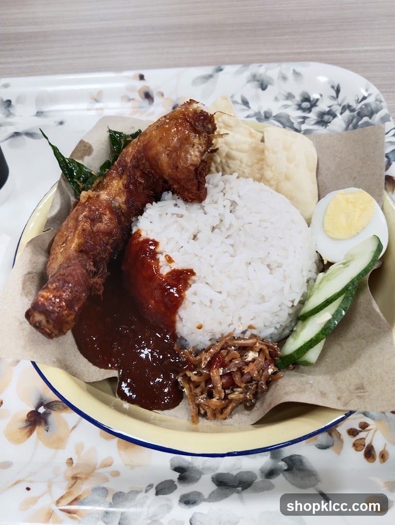 Nasi Lemak with Fried Chicken