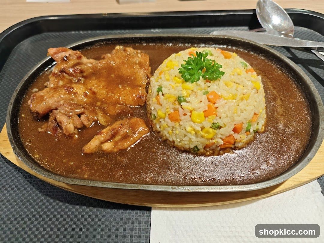 Sizzling Chicken Steak with Fried Rice