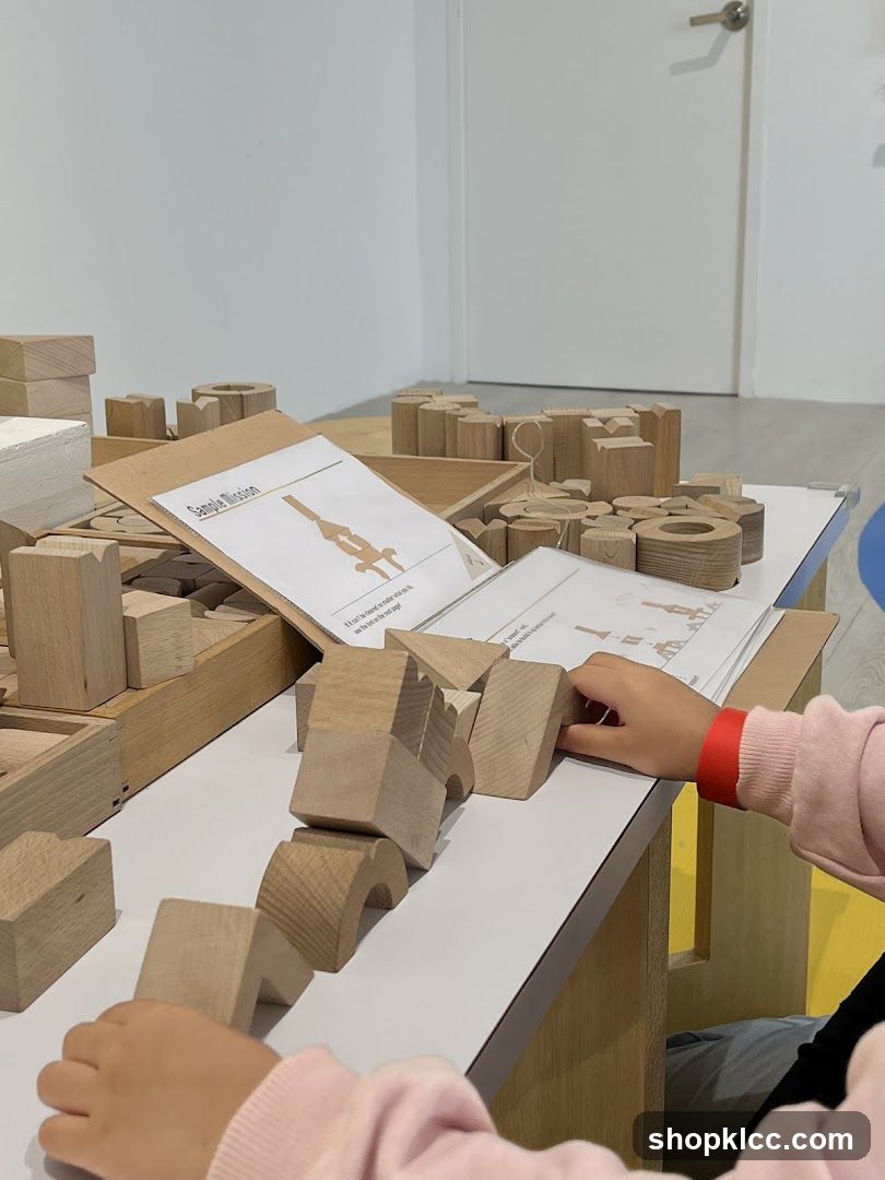 Children playing with wooden blocks