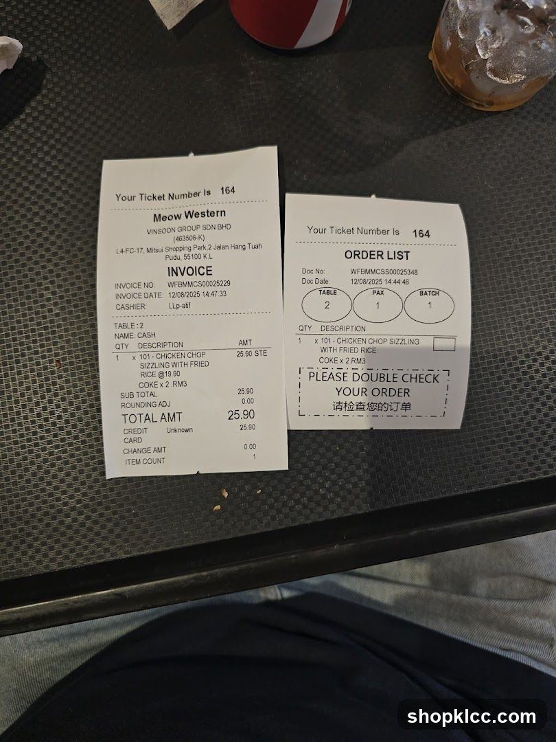 Restaurant Receipt