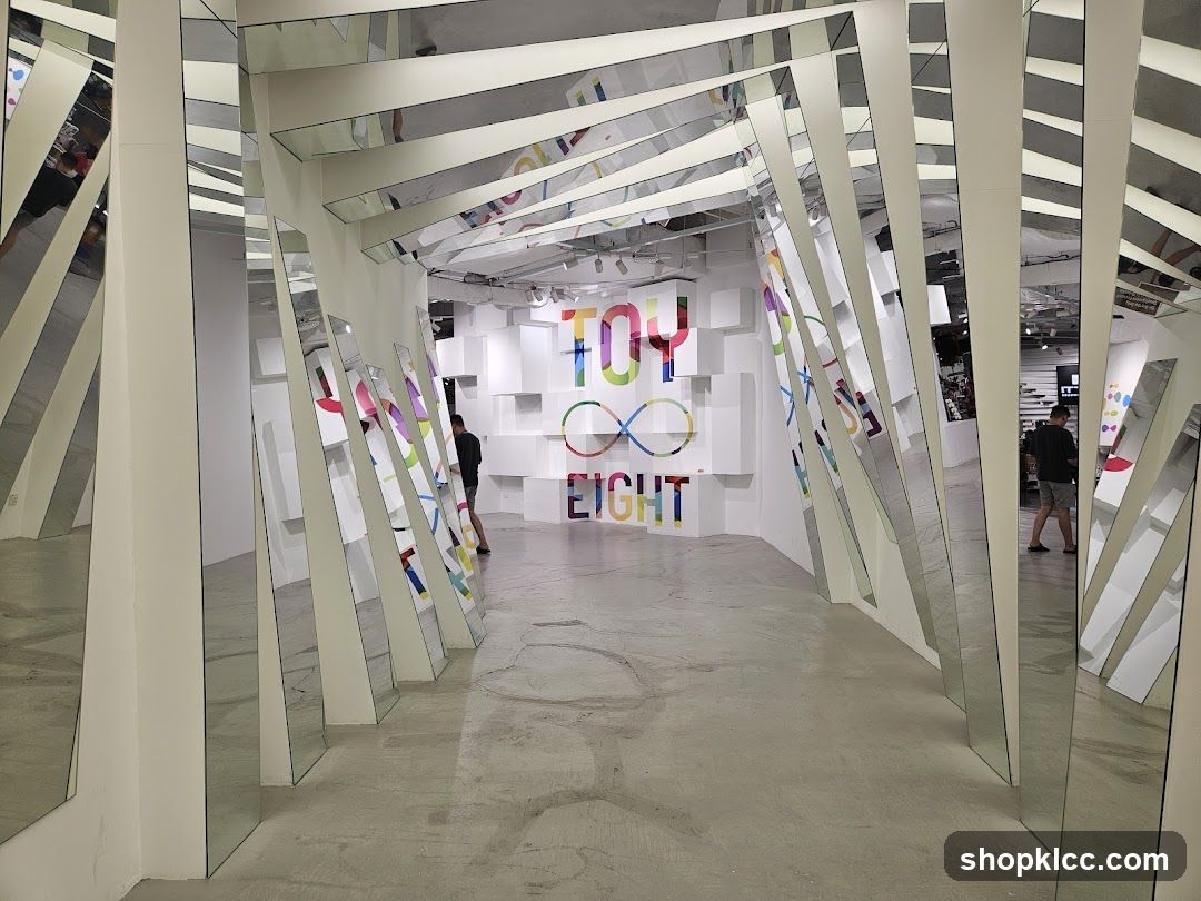 Modern retail space with mirrored accents