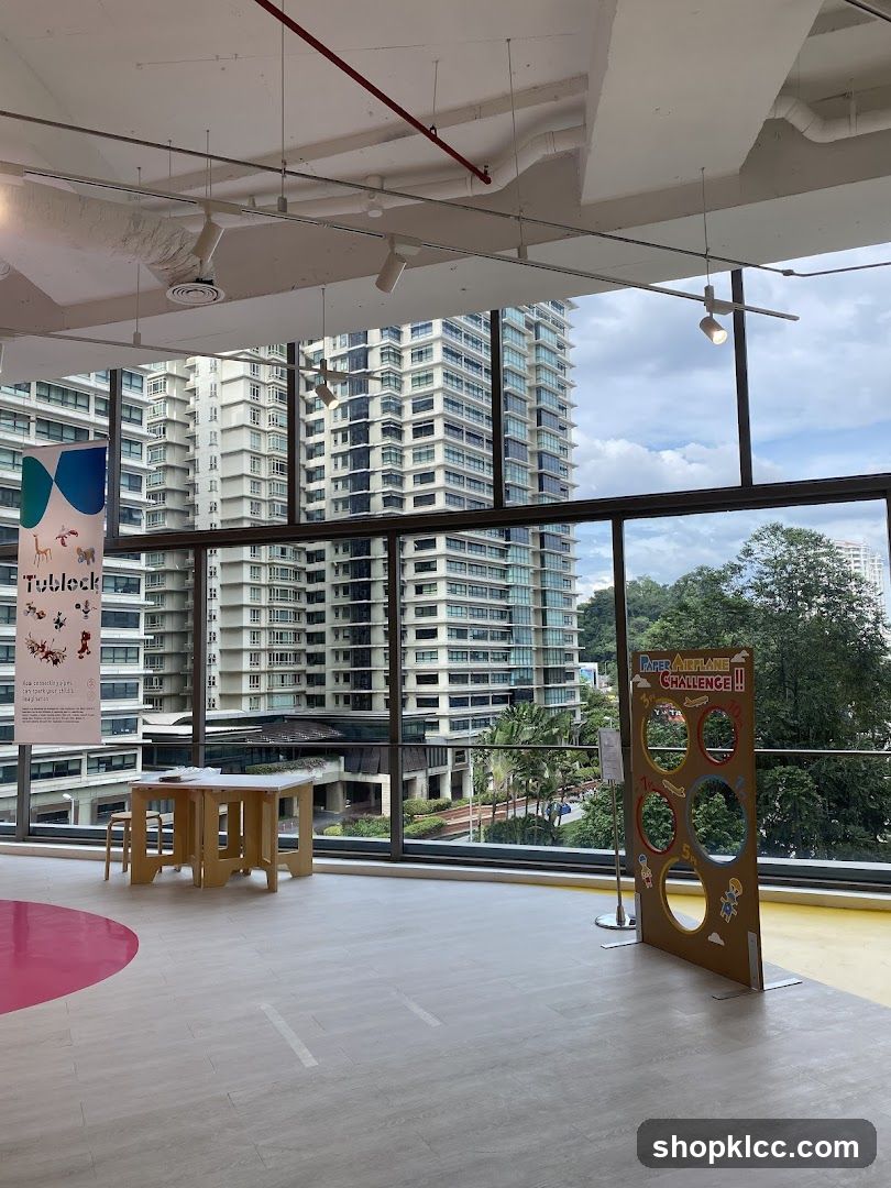 Indoor play area with a view