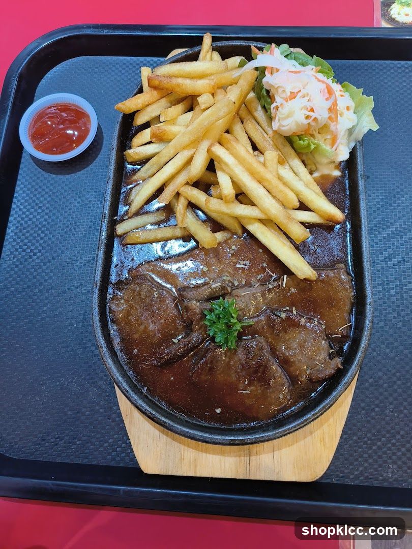 Sizzling Steak with Fries