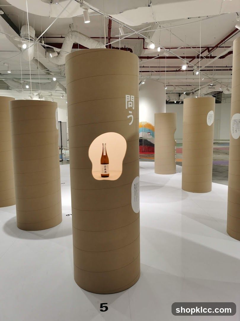 Exhibition Display with Cylindrical Structures