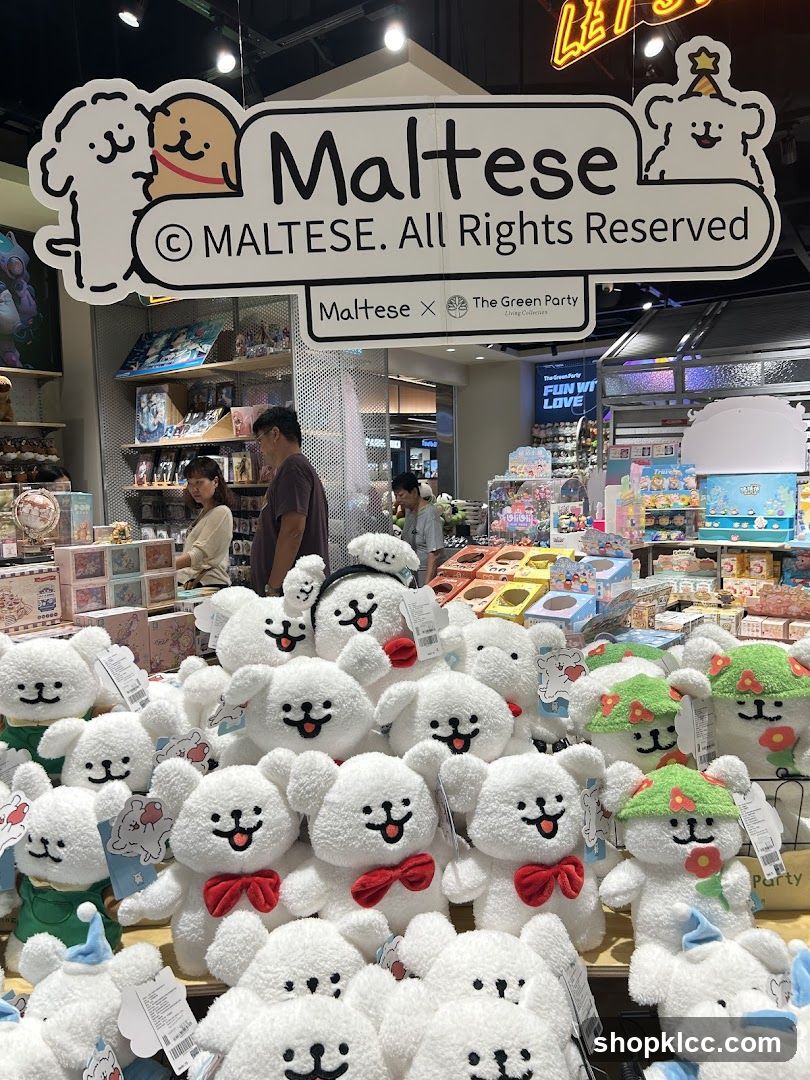 Maltese Plush Toy Display