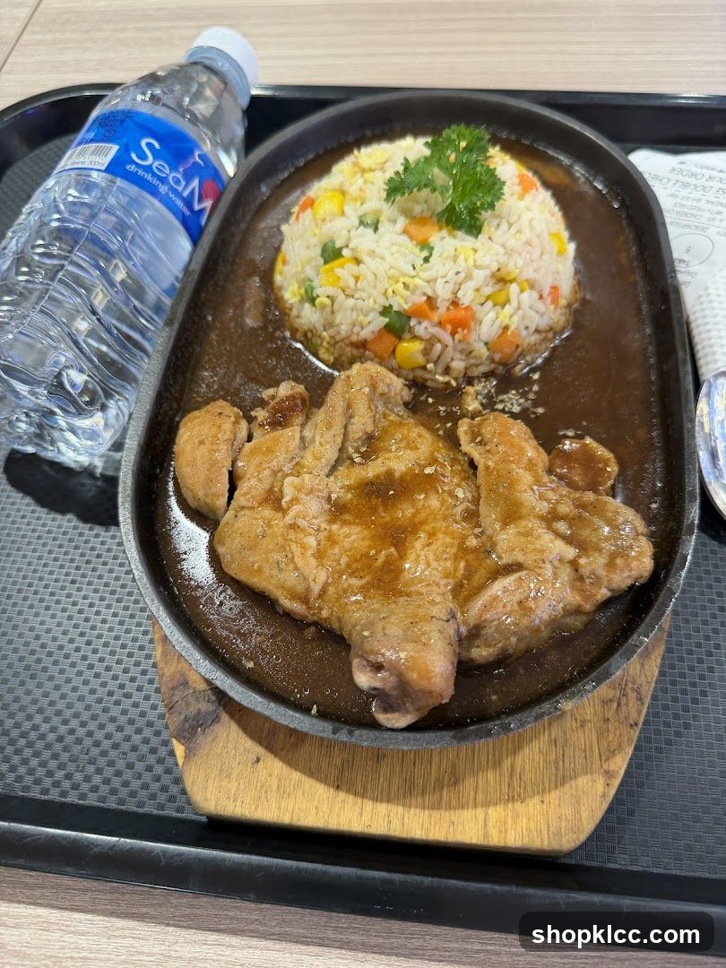 Sizzling Chicken Steak with Fried Rice