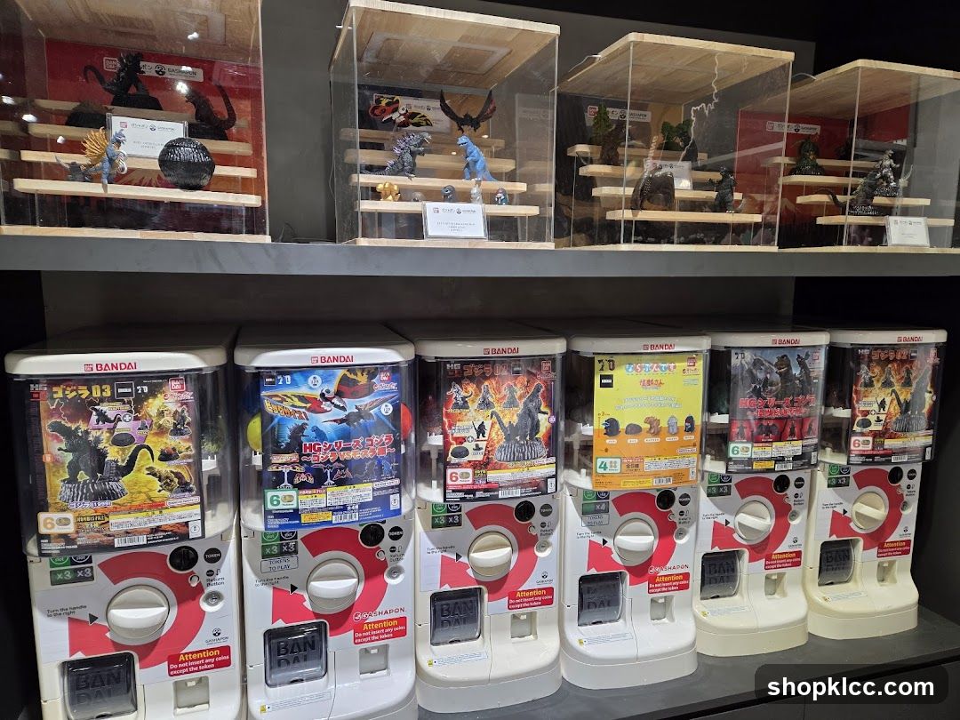 Gashapon Machines with Godzilla Figures