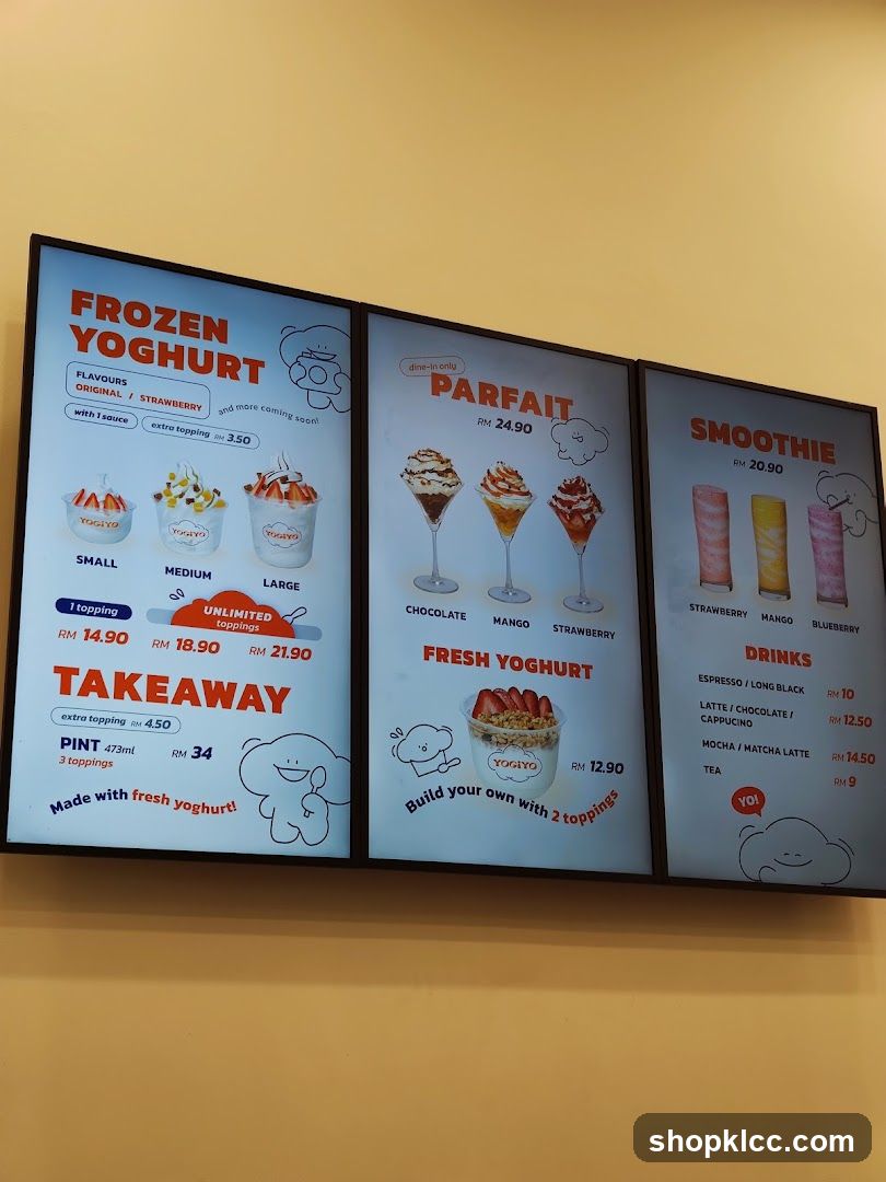 Frozen Yoghurt Menu Board