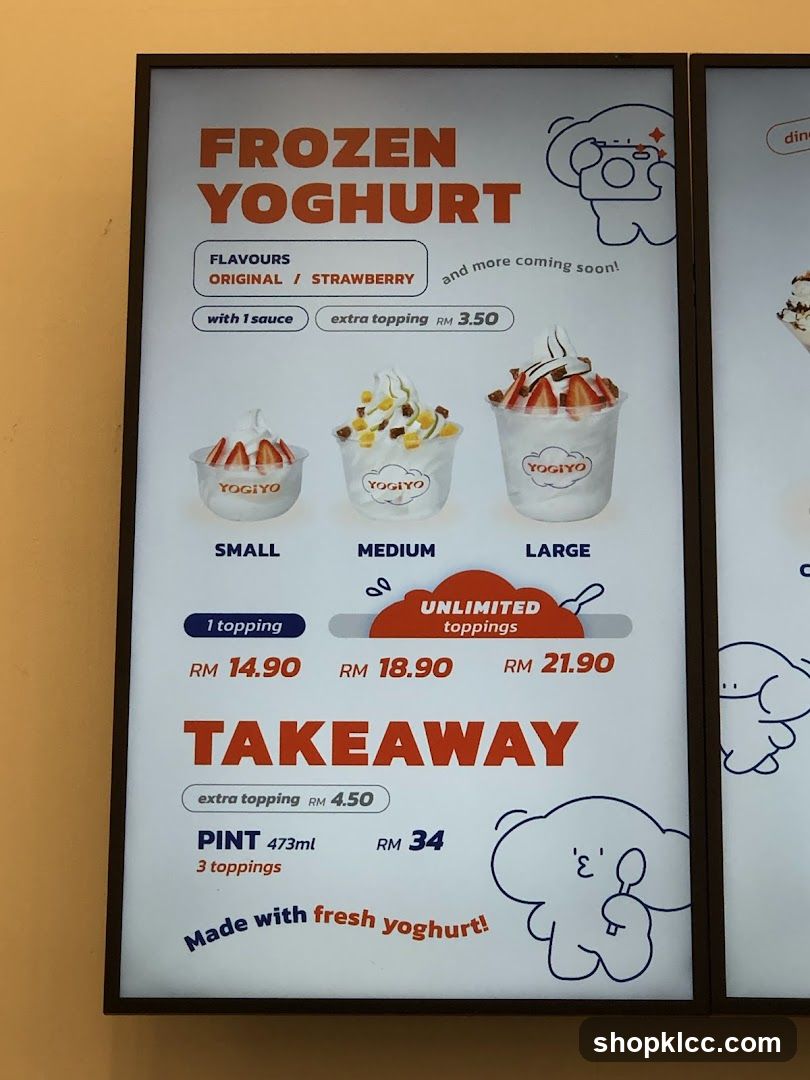 Frozen Yoghurt Menu Board