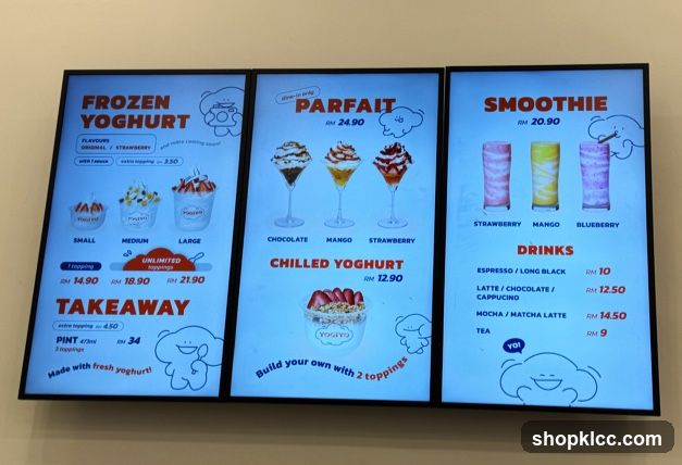 Frozen Yoghurt Menu Board