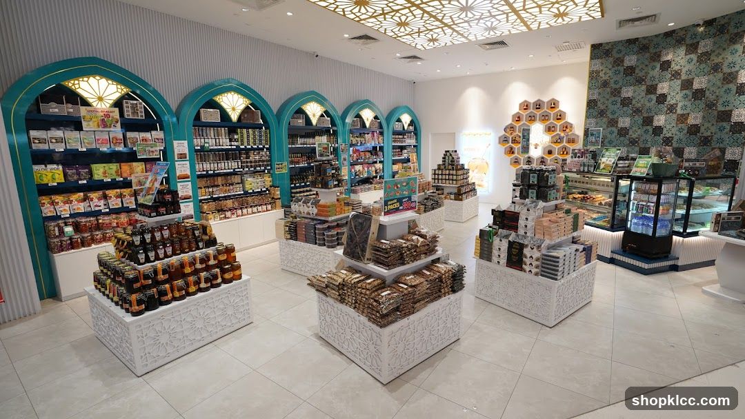 Interior of a store selling food products