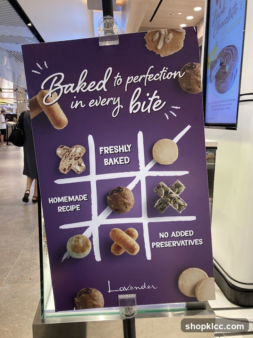 Lavender baked goods advertisement