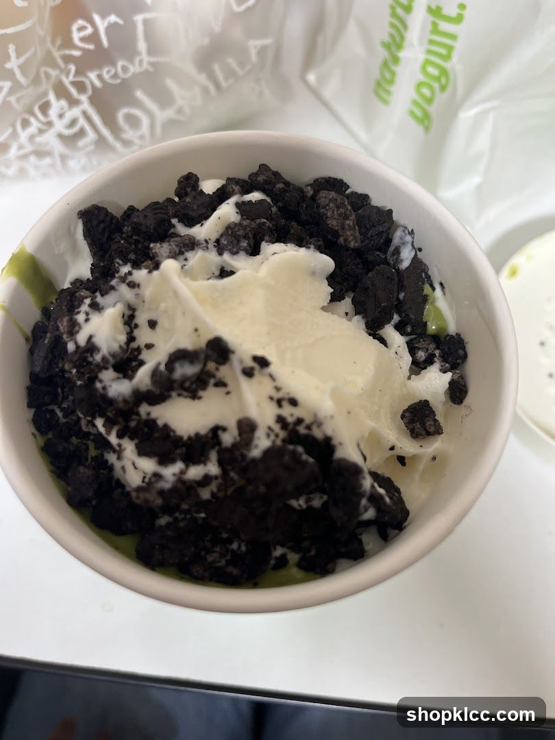 Yogurt with Cookies and Cream Topping