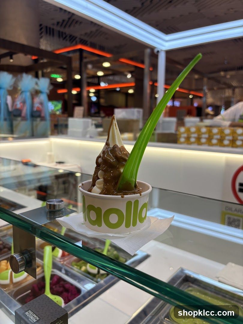 Frozen Yogurt with Chocolate Sauce