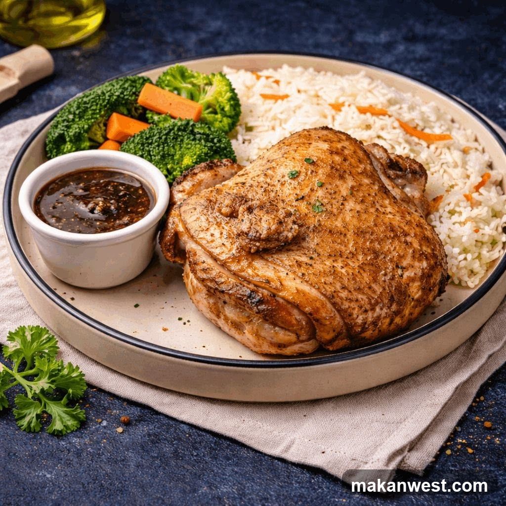 Roasted Chicken with Rice and Vegetables
