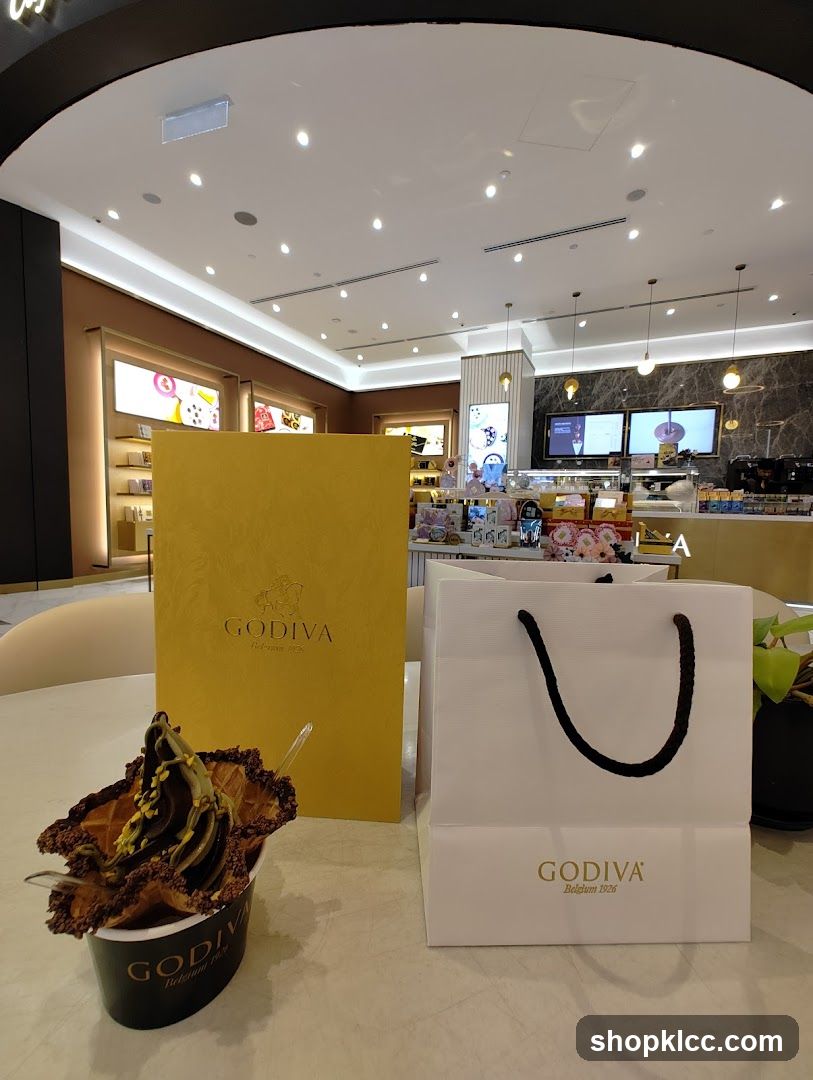 Godiva Ice Cream and Shopping Bag