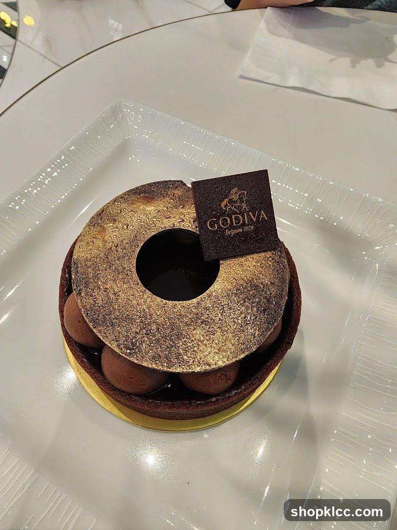 Chocolate Tart with Godiva Logo