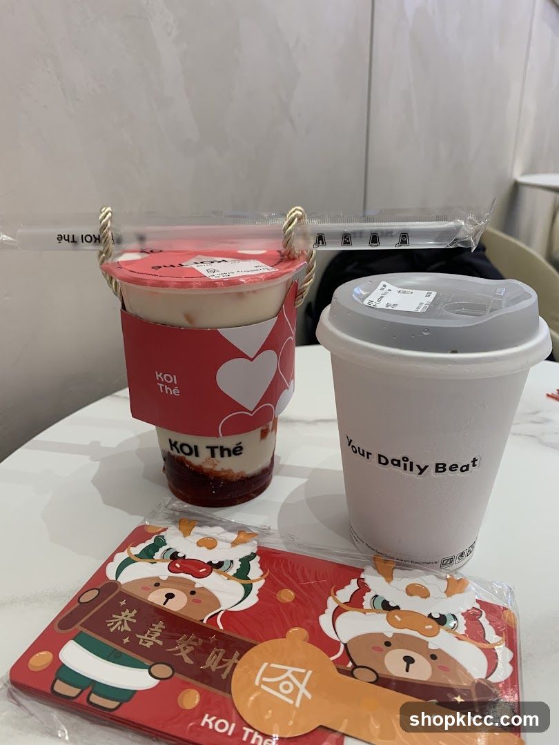 KOI Thé Drinks and Red Envelopes