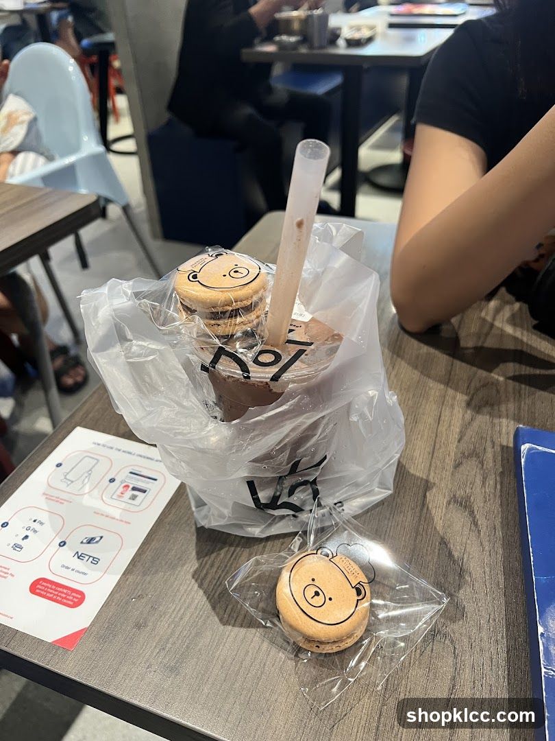 Chocolate Drink and Macarons