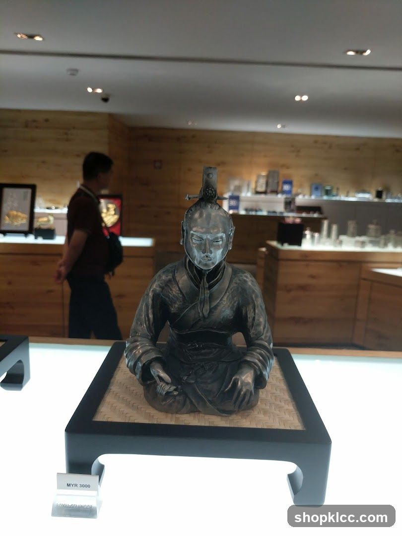 Display of a Pewter Figurine