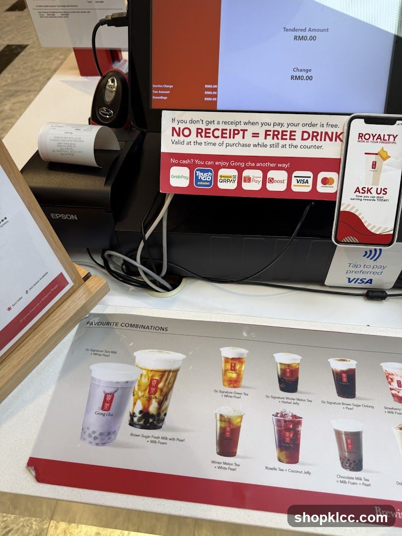 Gong Cha Menu and Payment Information