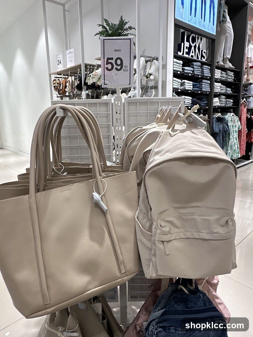 Bags on display