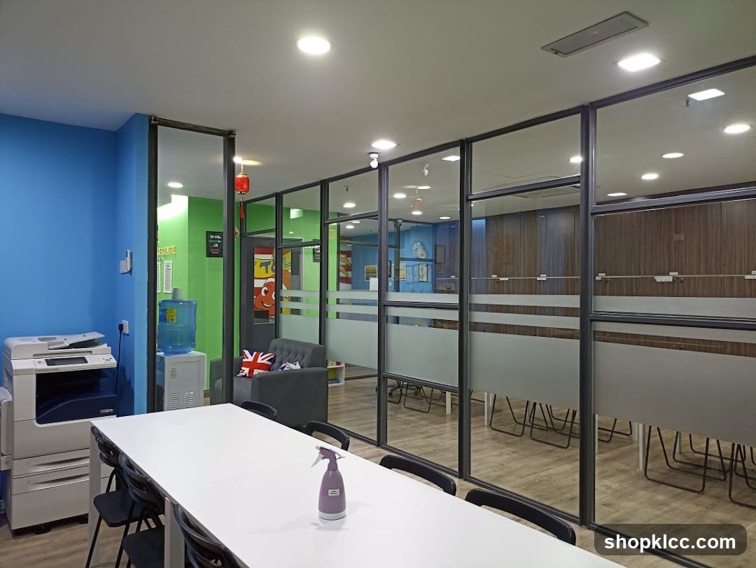 Office Interior with Glass Partition