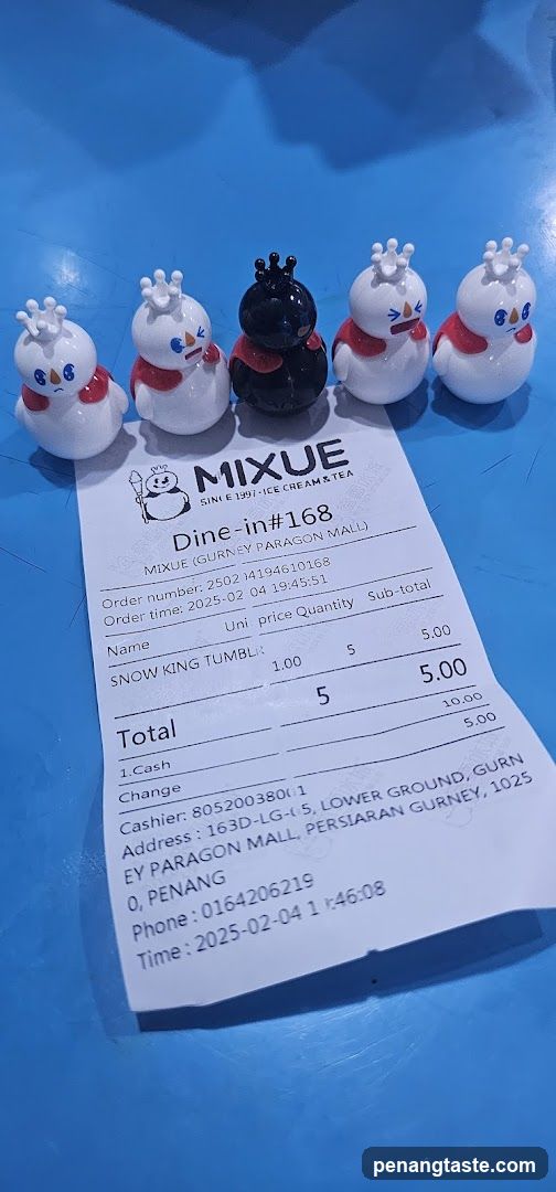 Mixue Receipt and Figurines