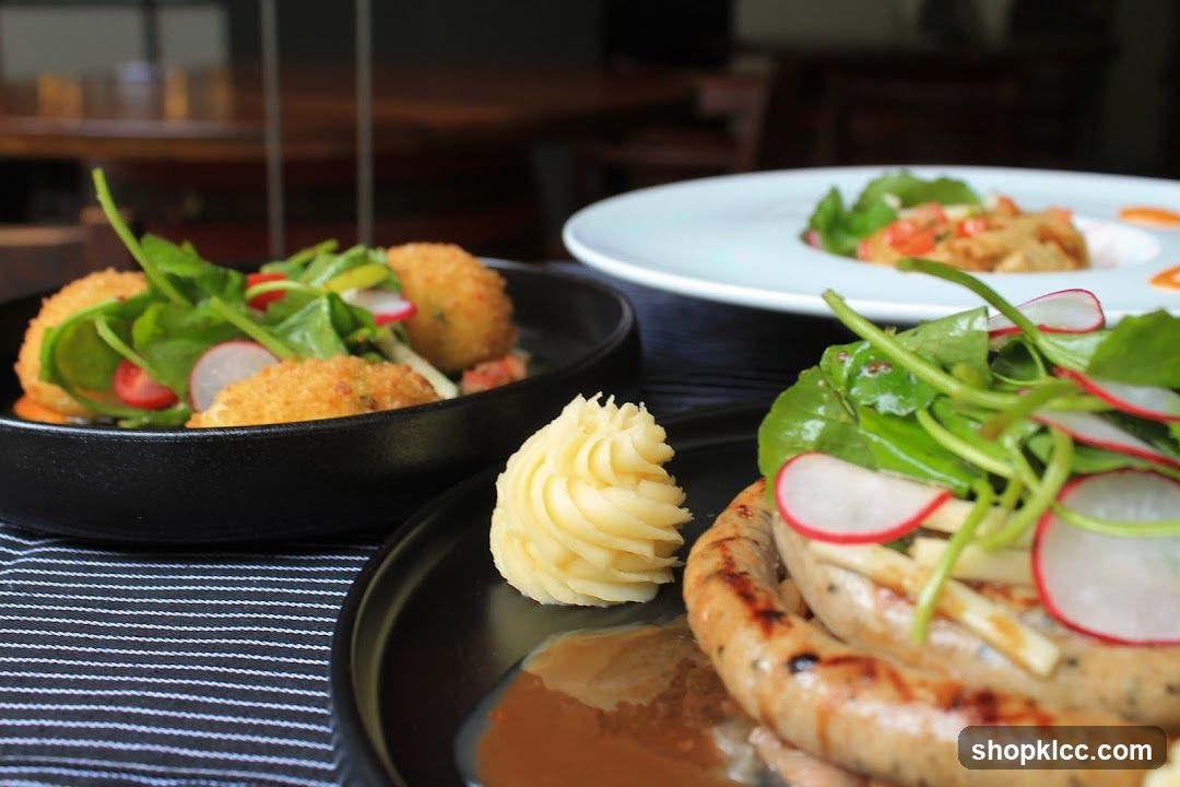 Sausages and Mash with Salad