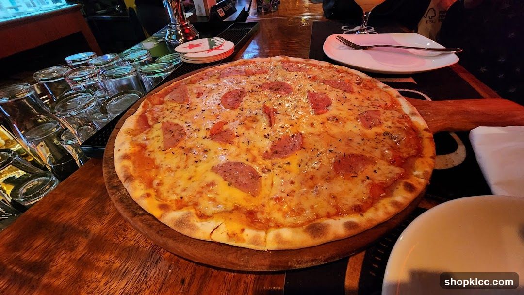 Pepperoni Pizza at a Bar