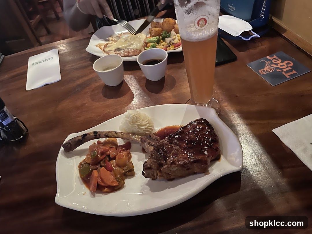 Steak Dinner with Beer