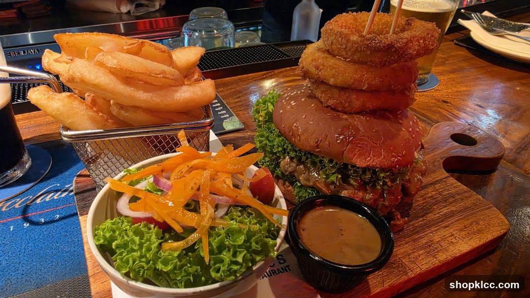 Burger with Fries and Salad