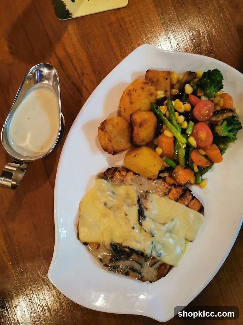 Grilled Chicken with Cheese and Vegetables