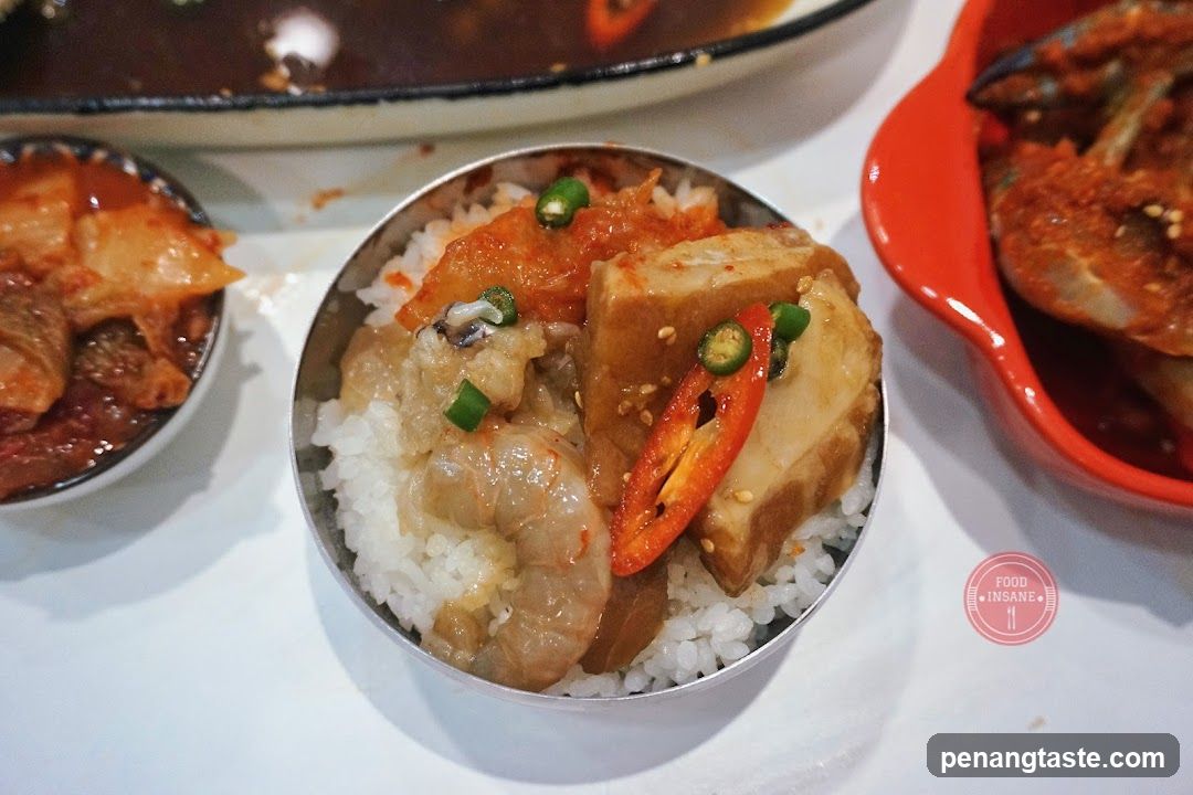 Korean Rice Bowl with Kimchi and Shrimp
