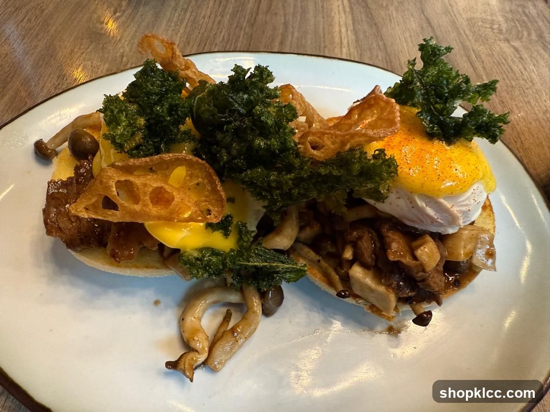 Eggs Benedict with Mushrooms and Kale