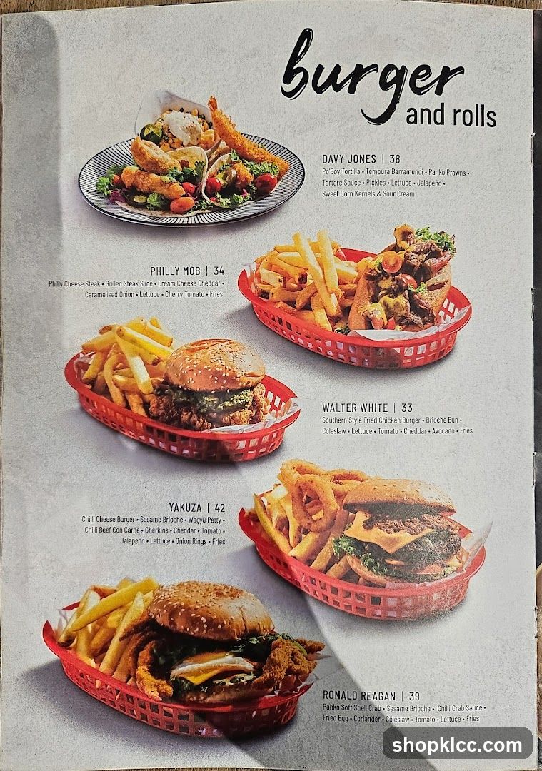 burger and rolls