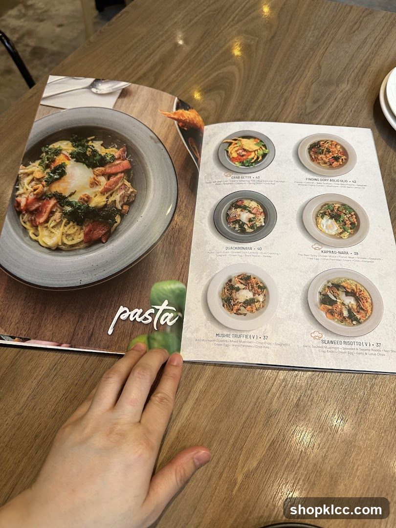 Pasta Menu