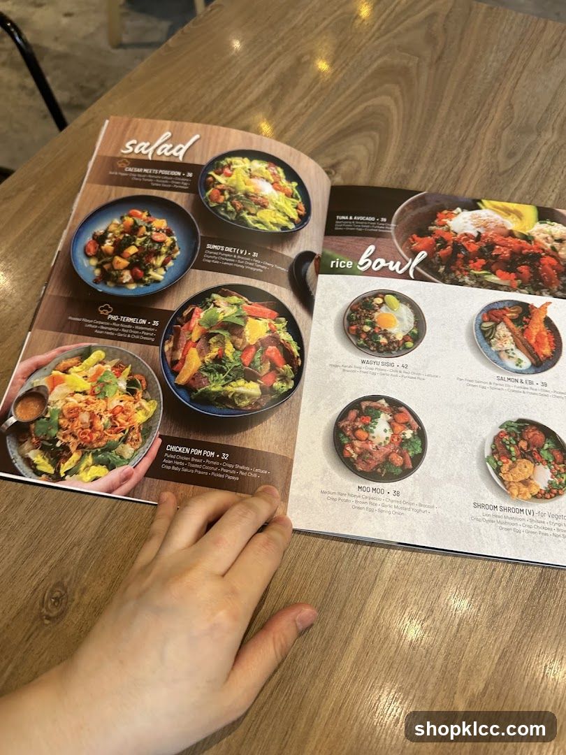 Salad and Rice Bowl Menu