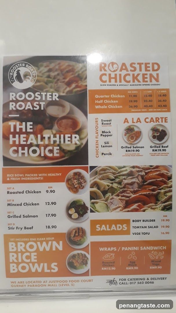 Rooster Roast Menu