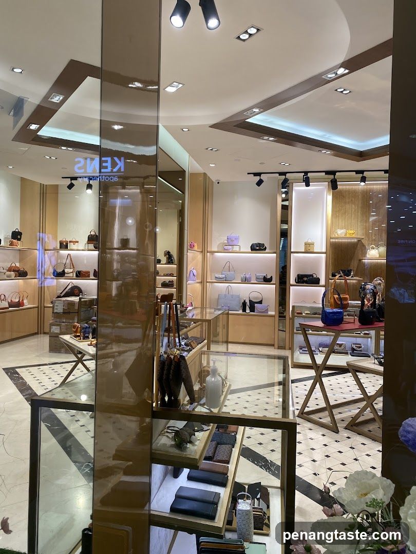 Interior of a handbag store