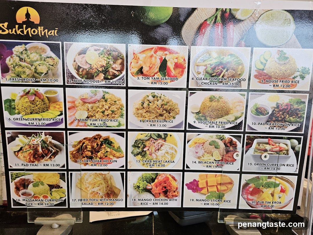 Sukhothai Menu