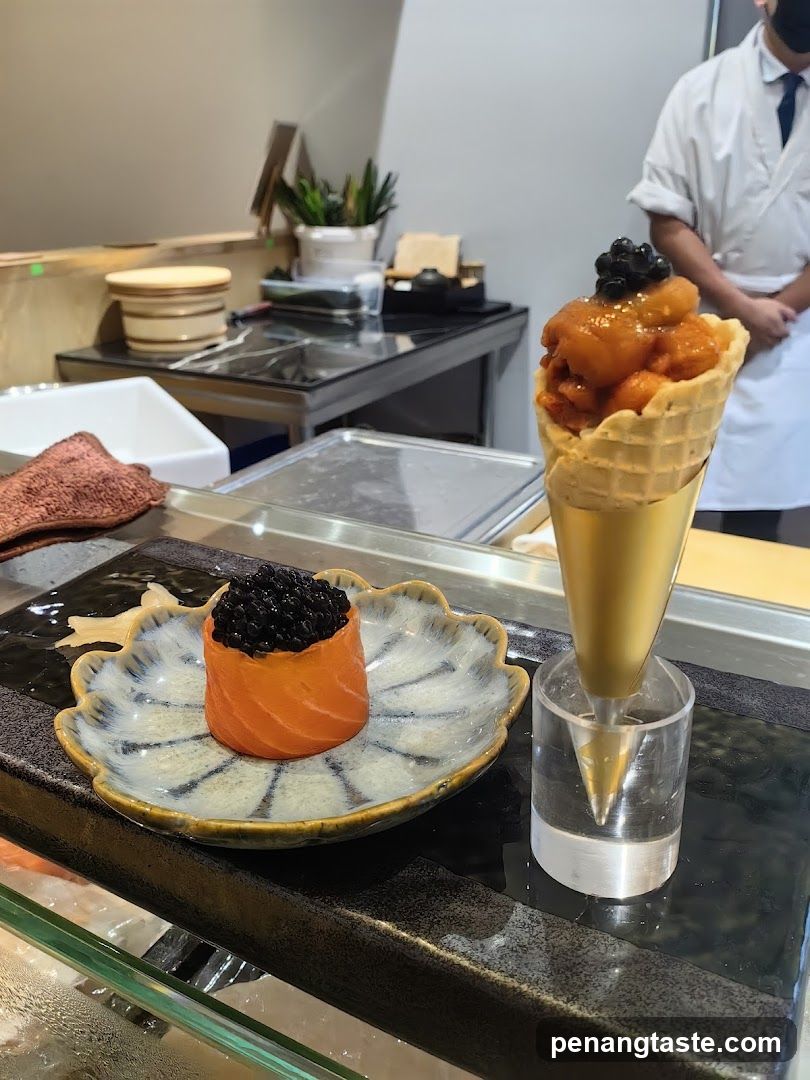 Sushi and Waffle Cone Appetizers